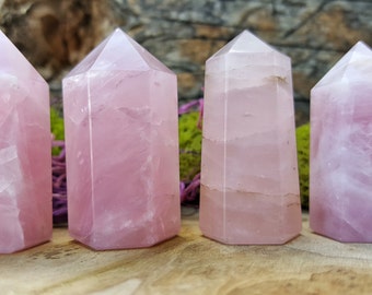 Rose Quartz Crystal Tower Point -  Crystal Healing, Reiki, and Crystal Grids 091