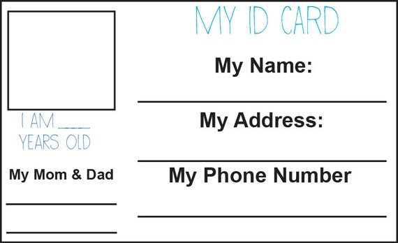 Free Kids Id Cards Template