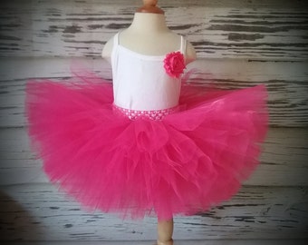 Free Shipping Fuchsia Fluffy Tutu Skirt-Baby Tutu Skirt-infant Tutu Skirt-photo Prop