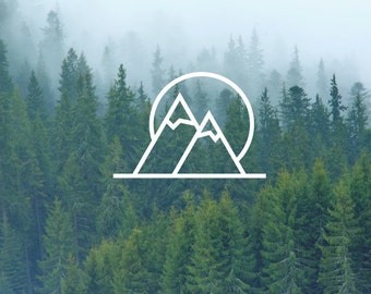 Mountains & Sun Decal / Mountain Decal / Nature Decals / Laptop Decals / Car Decals / Computer Decals / MacBook Decals / Window Decals