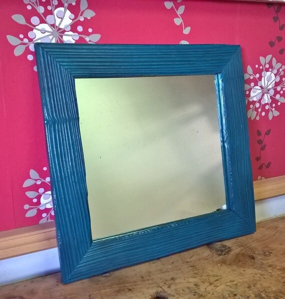 Mirror frame blue wood
