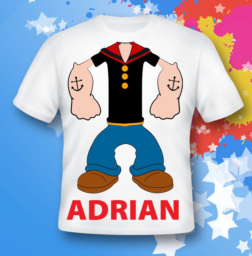 popeye shirt. sailor man shirt. popeye gift. popeye costume.