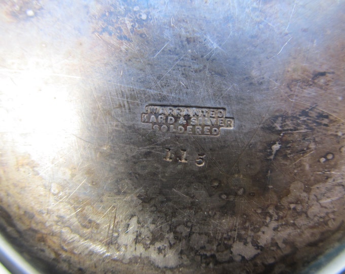 Vintage silver plated key and change tray, rustic divided bowl by Walker and Hall, Sheffield, England - industrial army ration plate