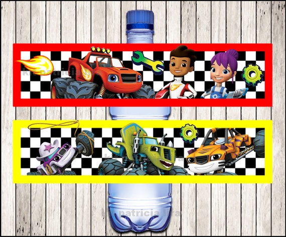 Blaze and the Monster Machines water labels instant download