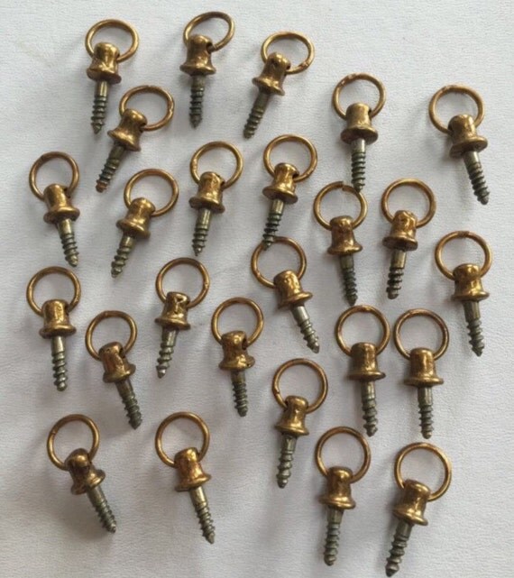 Lot of 25 Antique Screw Top Picture Frame Hangers / Hooks