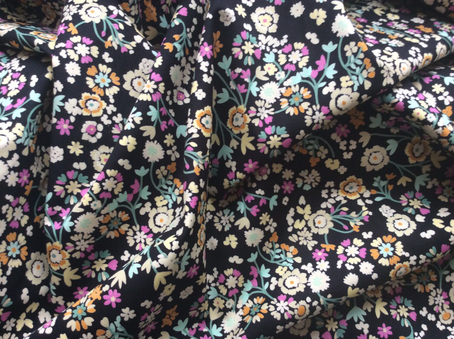 High quality cotton poplin dyed in Japan with Floral print