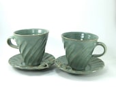 small pair of frog cups and saucers sold together