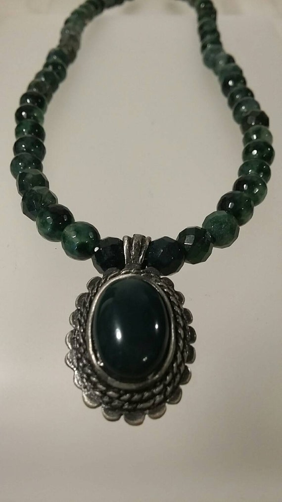 Faceted Genuine Raw Emerald Necklace with Pendant