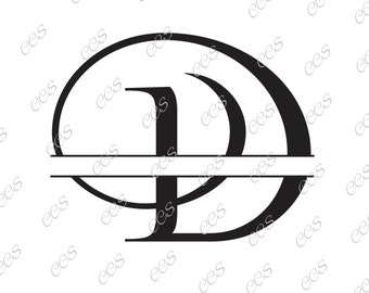 Digital Cut File, Split Prida Letters - Letter D, D, Split D, Monogram, Vinyl Cutting File, SVG - DXF - EPS - Silhouette, Cricut