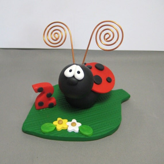 Ladybug polymer clay Cake Topper decoration figurine Made To