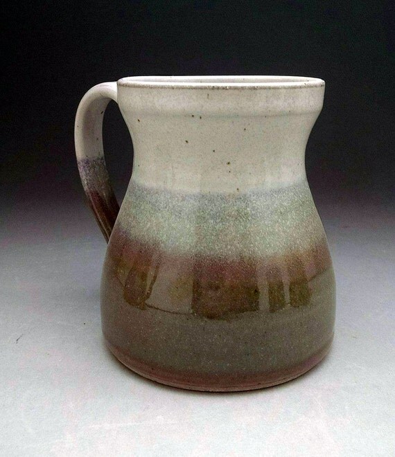 Items similar to Assorted Stoneware Coffee Mug Wide Bottom Design White & Gloss Green. on Etsy
