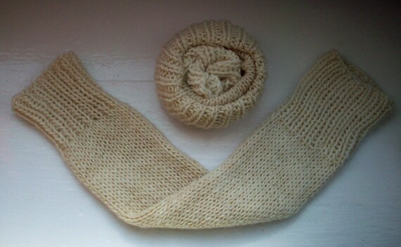 Leg warmers, unisex, longer, chunky, wool alpaca mix, warm, vanilla, ivory, cream