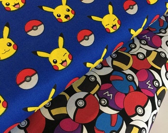 Pokemon fabric yard age, Pokemon Go Gift, Pokemon Go fabric bundle by Robert Kaufman, Pokemon gift- Fabric Bundle of 2, Choose The Cuts