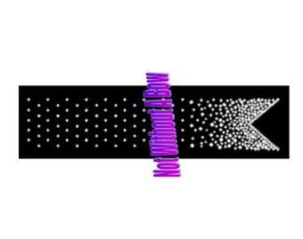 Rhinestone Strip Scattered to Intense Deep V Transfer For Cheer Bow - Sold as Pair - Hot Fix, Iron On, BLING DIY Cheer Bow Transfers - Clear