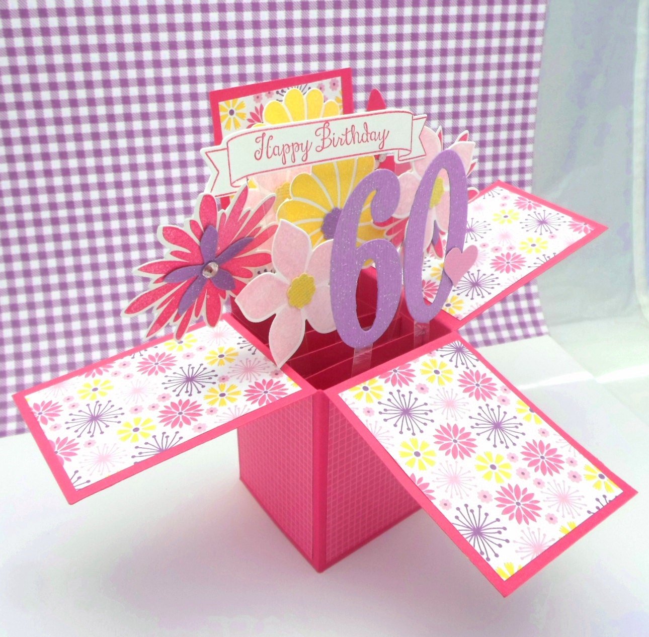 60th Birthday Card 60th Birthday Pop Up Card by AcarrdianCards