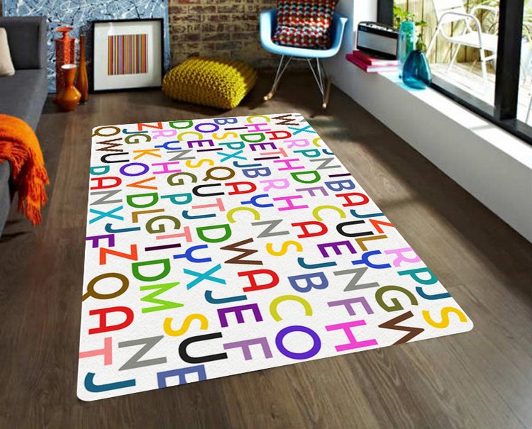 nursery games alphabet rug Kids educational Letters rug Rugs by Area alphabet