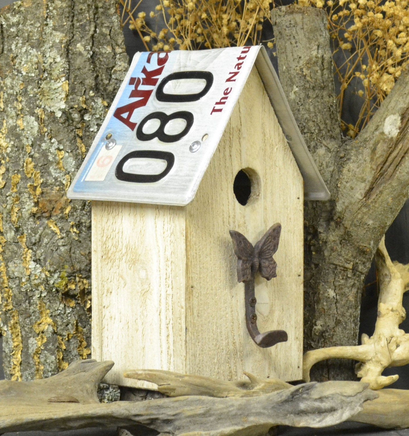 Rustic Birdhouse Primitive Birdhouse License Plate