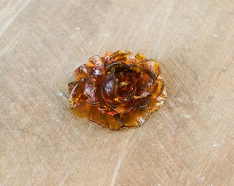 Vintage Large Tortoise Flower Cabochon Japan 36mm cab081G