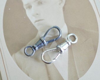 sterling silver swivel fob wax seal necklace charm catcher - sterling silver charm holder for wax seal jewelry