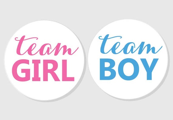 Download team GIRL team BOY gender reveal baby shower stickers matte