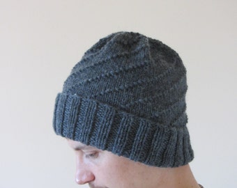 Mens knit hat knitting pattern Etsy UK