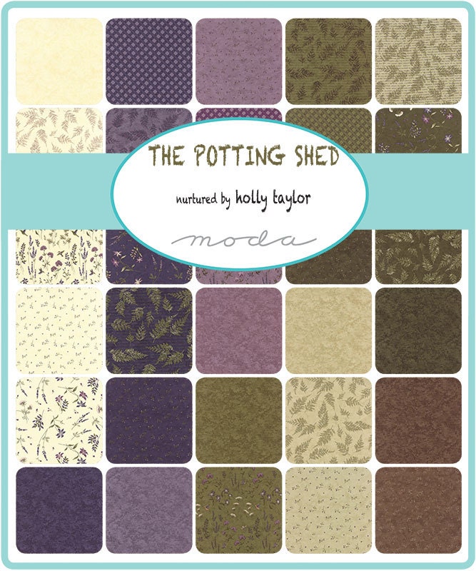 The Potting Shed Mini Charm Pack Fabric - Moda - Holly 