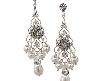 Bridal Earrings Swarovski Crystal Earrings by HisJewelsCreations