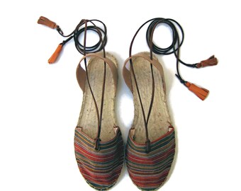 jerzi rope lace up sandals