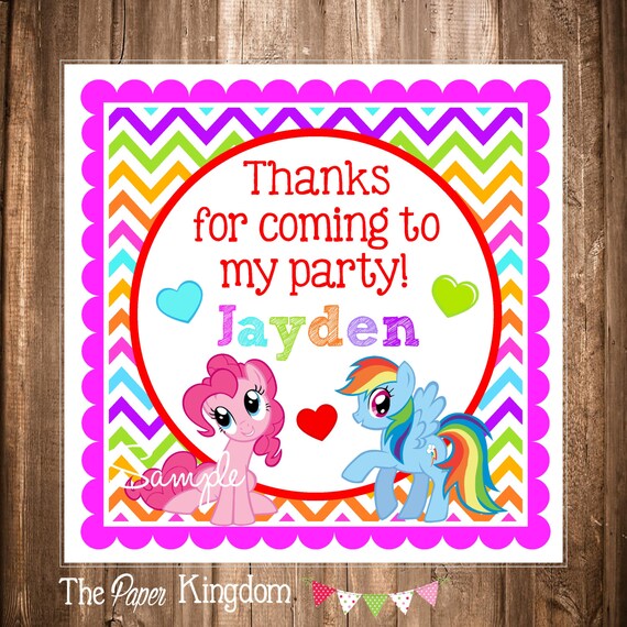 My Little Pony Gift Tags, Digital Rainbow Hang Tags, PRINTABLE My ...