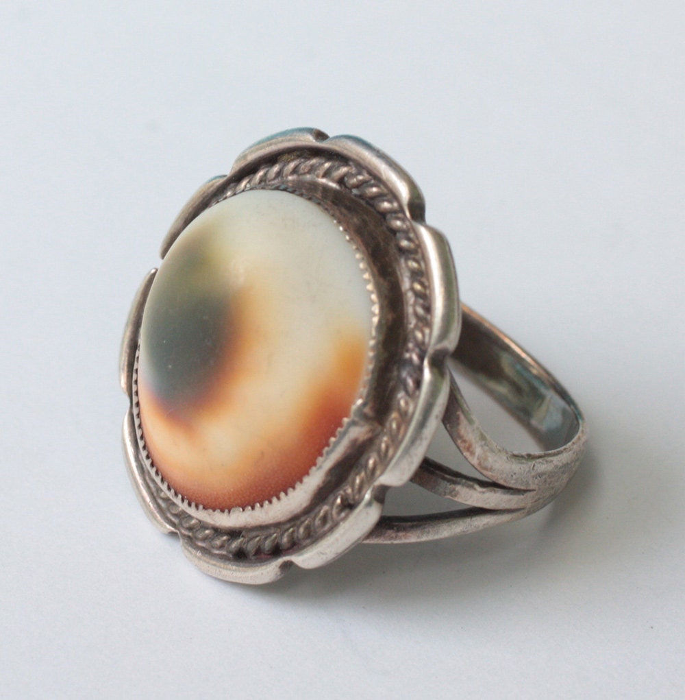 Operculum Shell Sterling Ring Cats Eye Size 7 1 2 By Pastsplendors