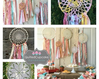 Dream Catcher, Boho style Coral and Aqua dreamcatcher for Boho Baby Shower or Boho Wedding shower or Ceremony, 12" handmade Party Decoration