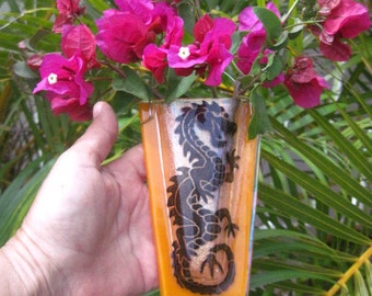 Dragon Fused Glass Wall Vase Sconce, Pocket Vase, Bud Vase, Reed Diffuser