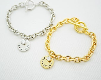 Monogram Bracelet, Personalized Bracelet, Initial Bracelet, Friendship Bracelet, Bridesmaid Gifts, Christmas gift for her, monogram jewelry