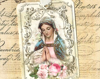 Tags, Religious, Gift Tags, Holy Cards, Religious Tags