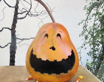 Halloween Gourd Jack O Lantern Primitive Pumpkin Decoration