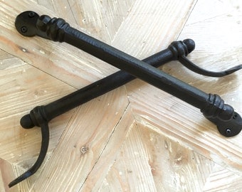 Black Iron Pull Bar Handle Barn Door Handle Large Drawer Pull Gate Handle Farmhouse Style