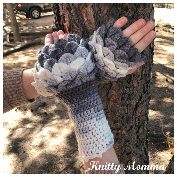 Download Ombre Color Gloves PATTERN Fingerless Gloves Dragon Scales