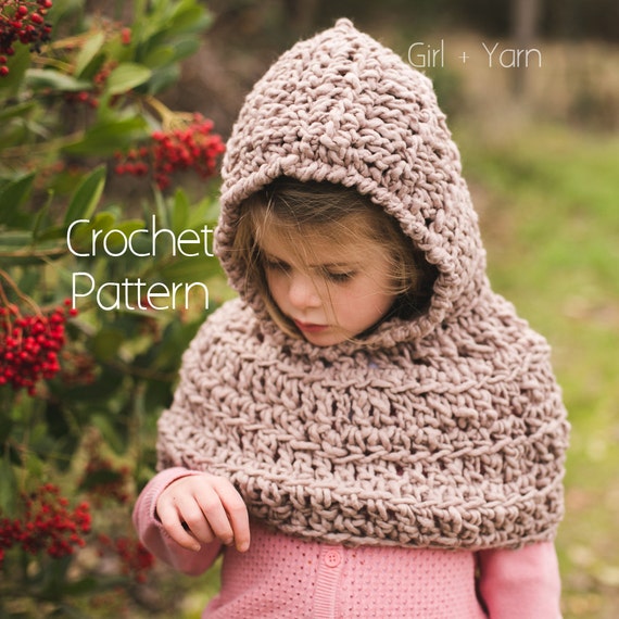 Crochet Pattern Hooded Capelet Instant Download by GirlPlusYarn