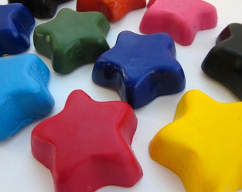 CRAYONS Eco Friendly Handmade Natural Soy Coloring CRAYONS Mini Stars Crayons, Eco Toy, Gift for Kids, Kids Craft, Party Favor, Birthday