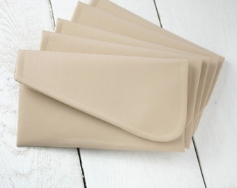 Set of simple nude bridesmaid clutches | simple nude purse | dusty blush clutch
