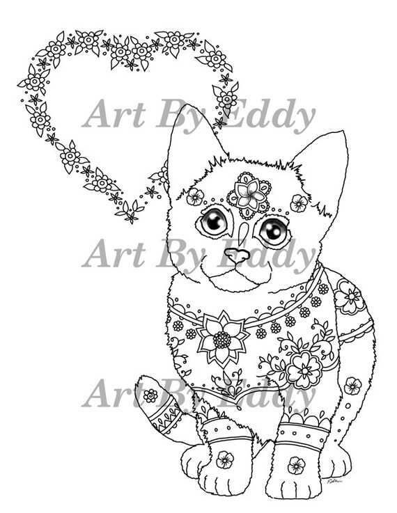 Art of Cats Single Coloring Page