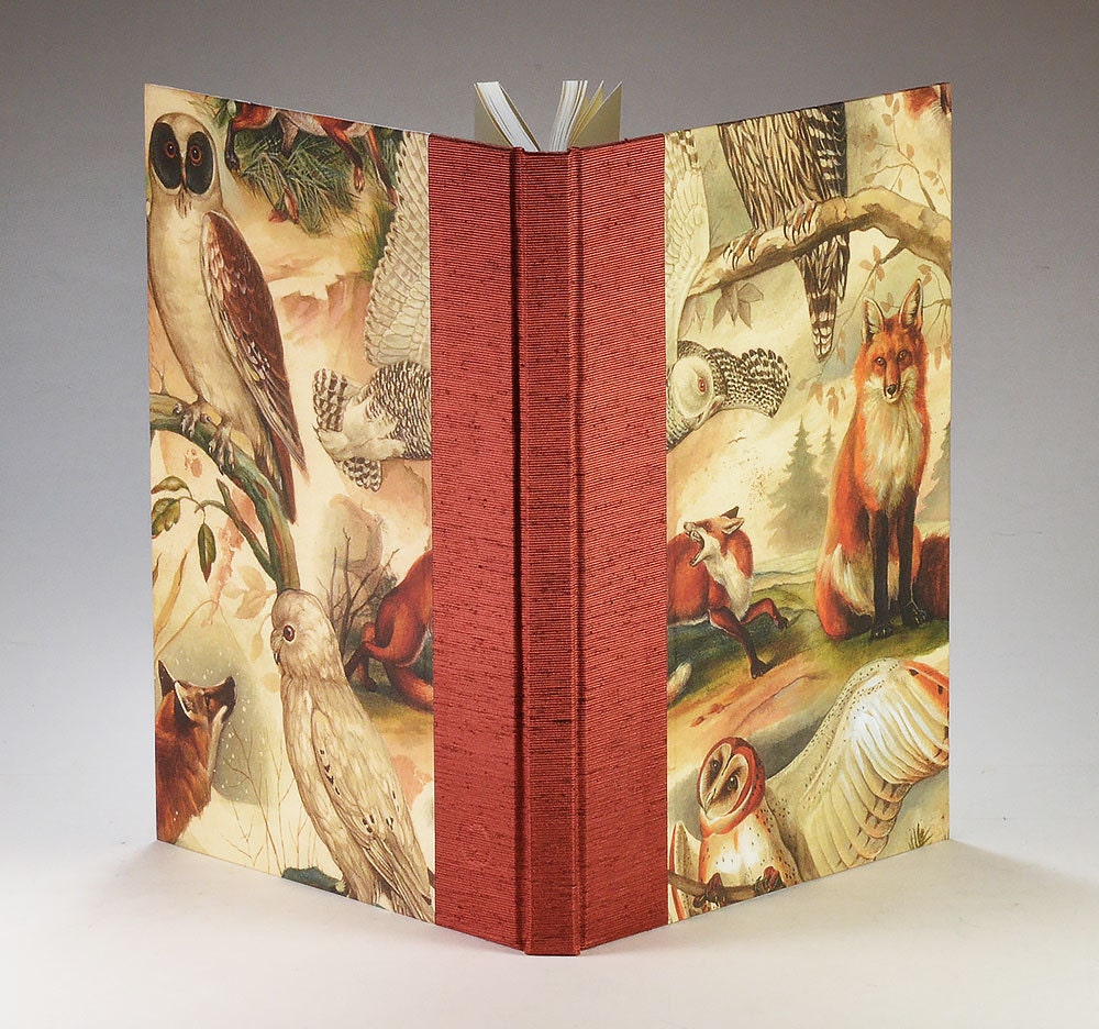 Wine Cellar Record Book Owls and Foxes by WolfiesBindery on Etsy