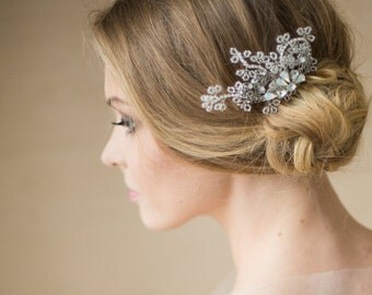 Wedding headpiece Wedding hair comb Crystal Bridal hair comb Bridal fascinator Bridal hair accessories Silver hair comb