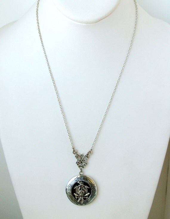 Cuckoo Clock Necklace Cuckoo Locket Necklace Clock Locket