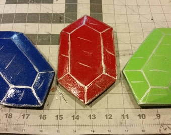 Legend of Zelda Rupees - Set of 3 - Link Nintendo Cosplay Costume Prop Money - Smash Brothers, Hyrul. Pots not included!