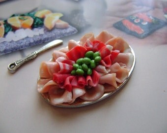 Dollshouse food 12th scale, antipasti platter, miniatures food
