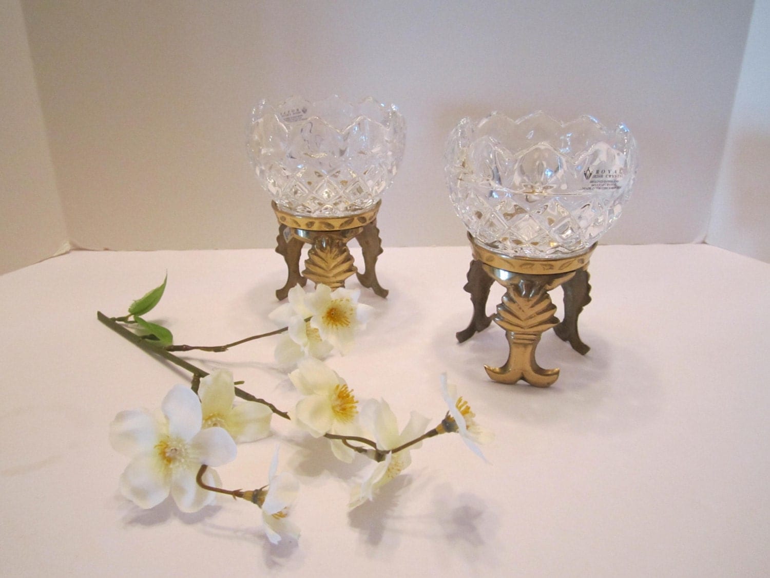 Royal Irish Crystal Bowl Candle Holders or Candy/Nut Dishes