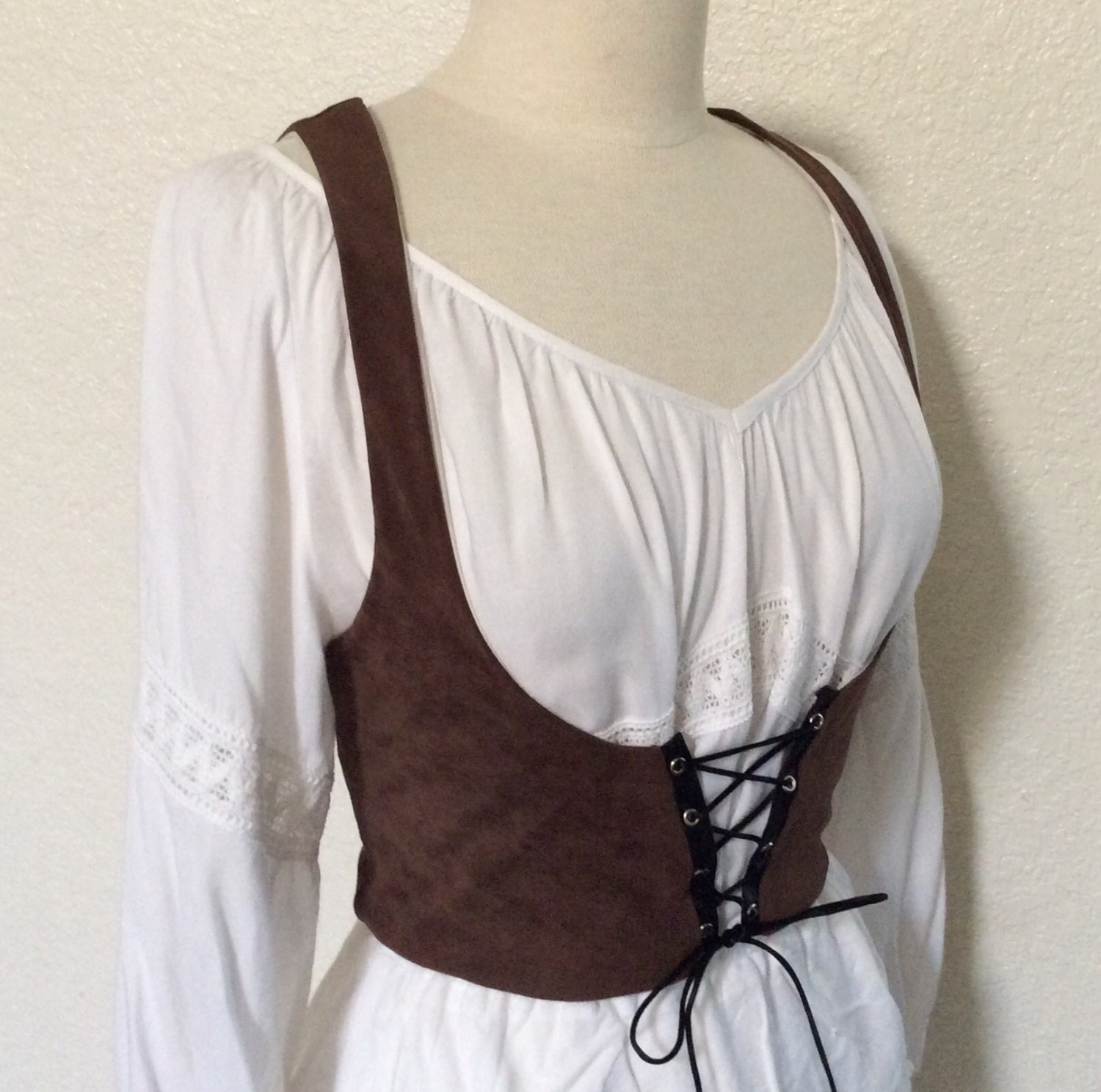 Women's Underbust Vest Lace Up Corset by PassionFlowerVintage