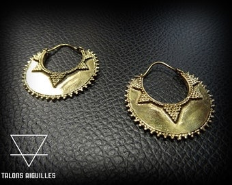 Boucles d'oreille ethnic en laiton # brass tribal ethnic # tribal hoop