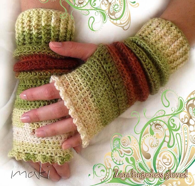 ZARA fingerless gloves crochet pattern Gloves by MakiCrochet